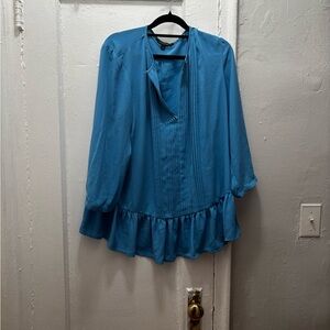 Banana Republic Blue Ruffled Blouse